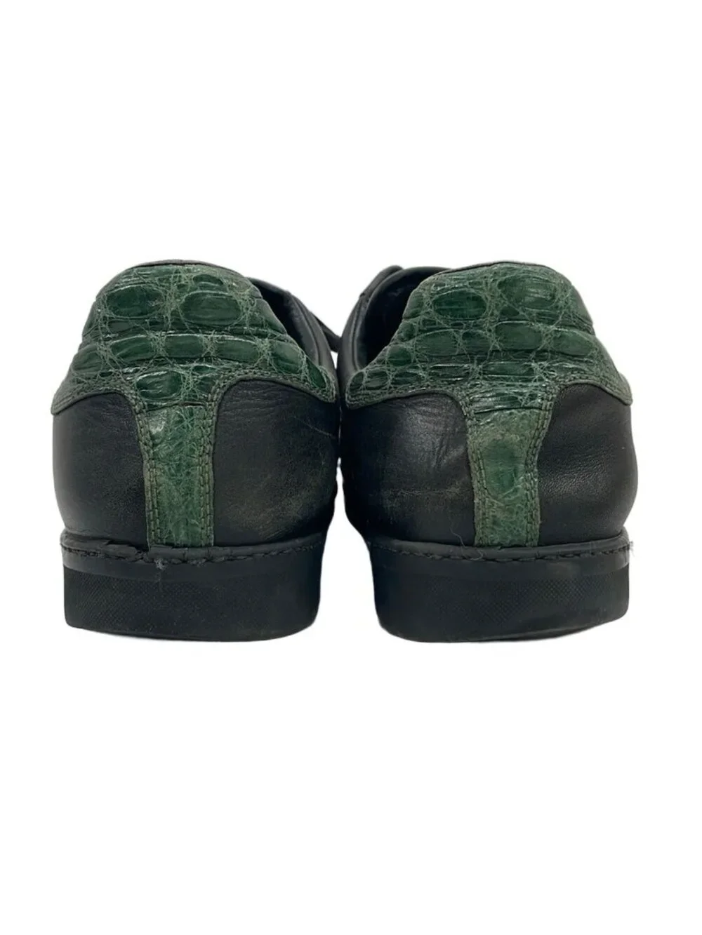 Gucci Sneakers Black Dark Green Red Embossed Leather